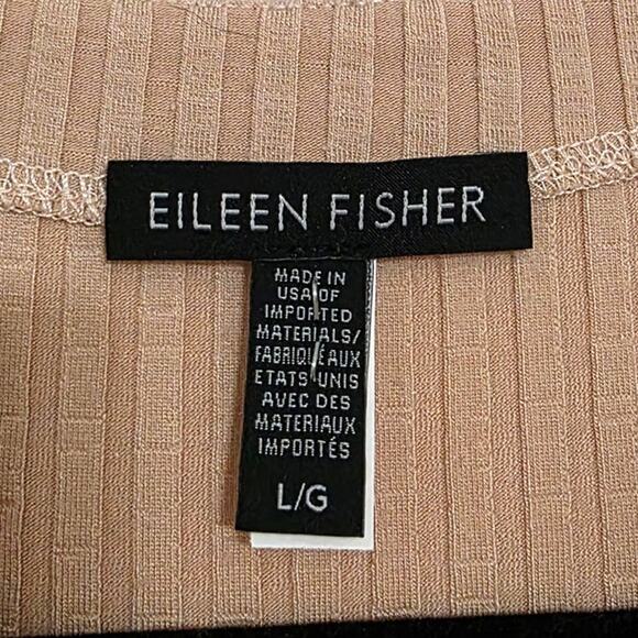 Eileen Fisher Rib Mock Neck Tank Top in Dune Sleeveless Ribbed Knit Pullover - Picture 7 of 10